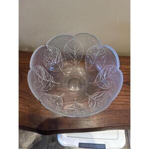 Vintage Glass Kosta Boda “Party” Leaf Bowl with Scalloped Edge